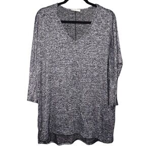 Prospect Blvd Gray V-Neck Tunic Sweater with Boxy Fit NWOT